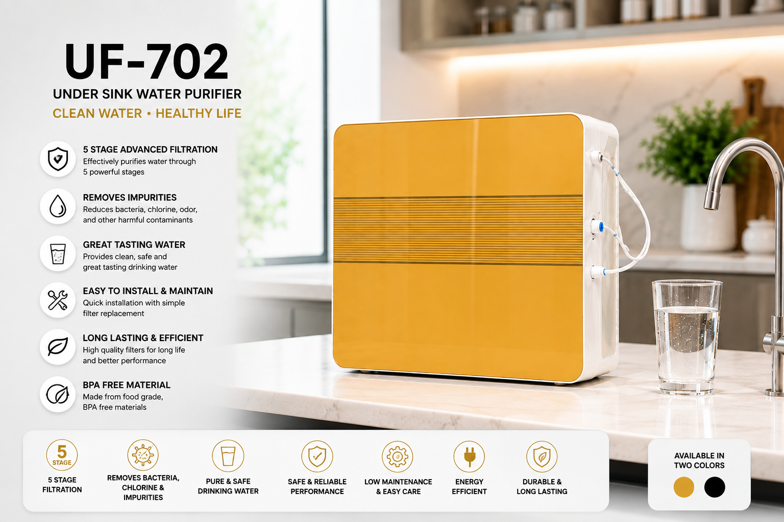 LWC GOLD UF-702 Under Sink Water Purifier